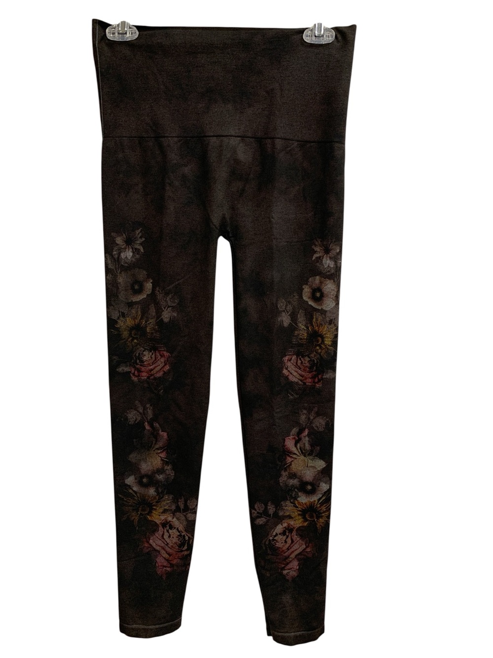 Shannon Passero Floral Print Leggings - Black with Brown & Pink Floral Accents